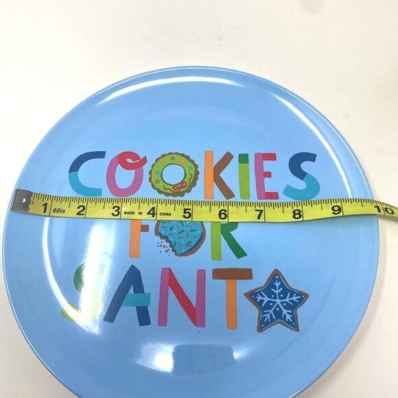 Target 10" Blue Dinner Plates 2 Pack Holiday Christmas "Cookies For Santa" Melam - Picture 7 of 7